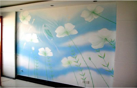  黑水画墙绘怎么画好白云的蓬松感？