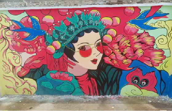  黑水墙体彩绘-网红墙