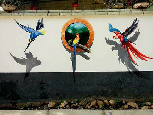  黑水视觉错位-3D墙绘设计