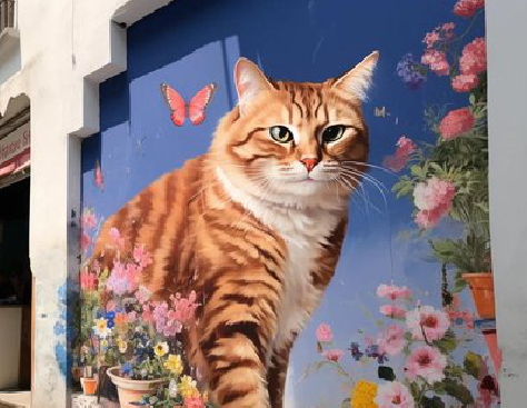  黑水自己绘制有个性的手绘墙