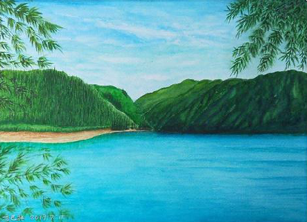  黑水在墙绘中，如何绘画绿水青山？